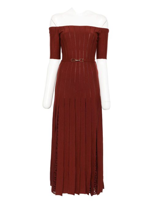 Silk-blend dress - Brown