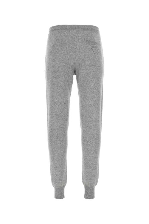 Melange Grey Stretch Cashmere Blend Joggers