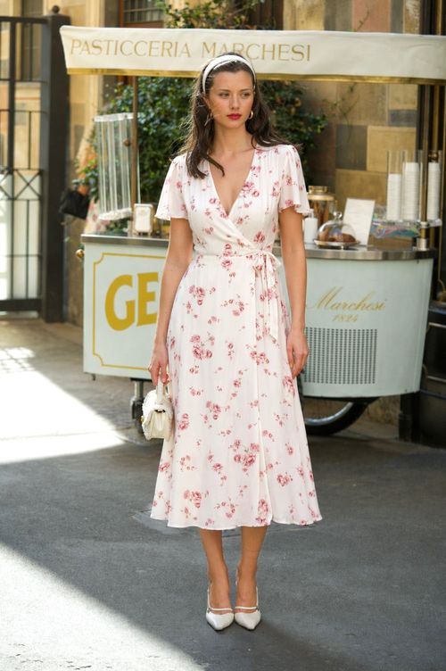 Cream Wrap Dress Arlette