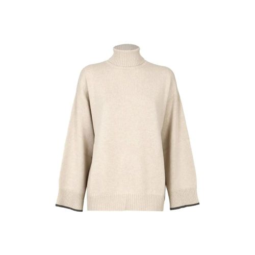Cashmere Turtleneck Sweater — Beige