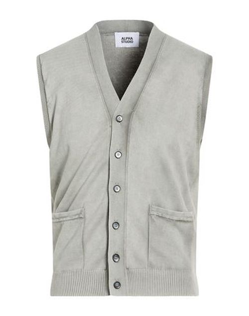 Man Cardigan Grey Size 38 Cotton
