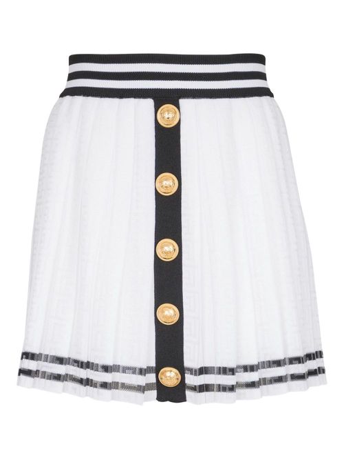 Pleated mini skirt - White