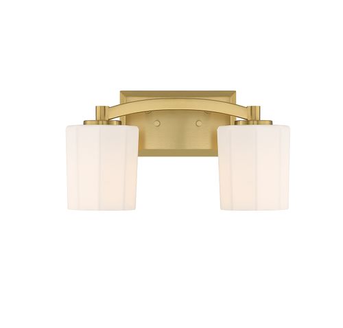 Warm Brass Two Light Bathroom Vanity from the Whitney Collection