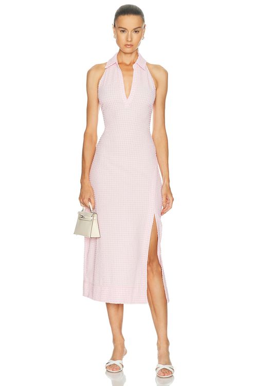 SIMKHAI Clairmont Midi Dress in Pink