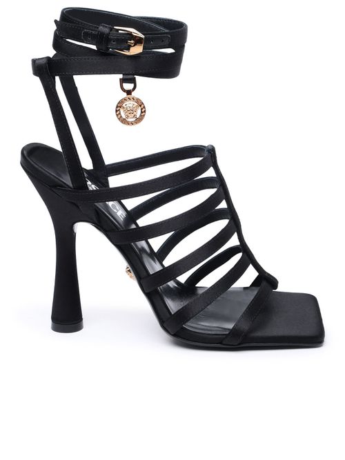 Black Satin Sandals