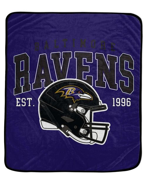 Baltimore Ravens Nfl Team Vintage Helmet Fleece Throw