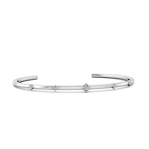 Angara 0.51 CTW Five-Stone Round Diamond Station Cuff Bracelet in 14K White Gold