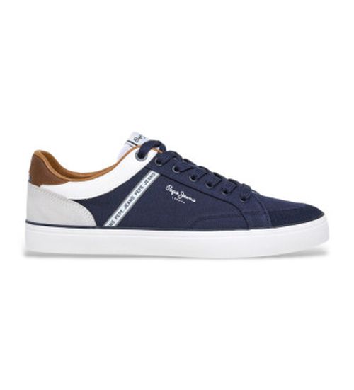 Pepe Jeans for man. PMS31073 Kenton stage navy leather slippers (46), Flat, Laces, Casual