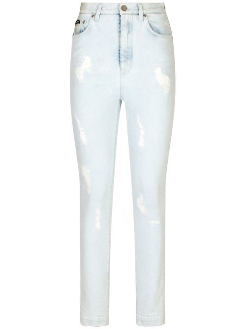 High-waisted skinny jeans - Blue