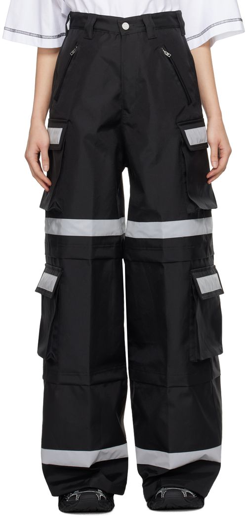 VETEMENTS Black Reflective Cargo Pants