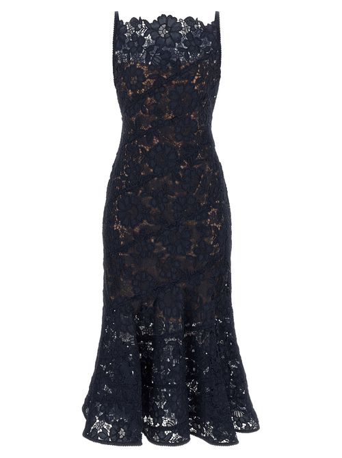 Spiral Lace Dress — Navy