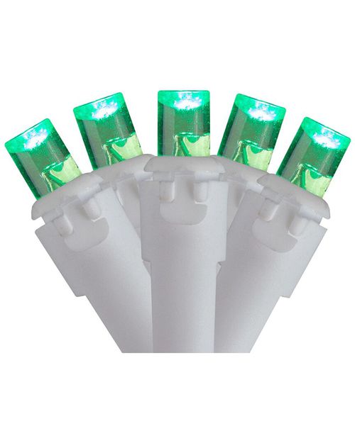 Northlight 100 Count Green LED Wide Angle Icicle Christmas Lights 5.5ft White  Wire