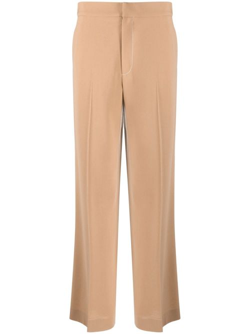 Mid-rise straight-leg trousers - Neutrals