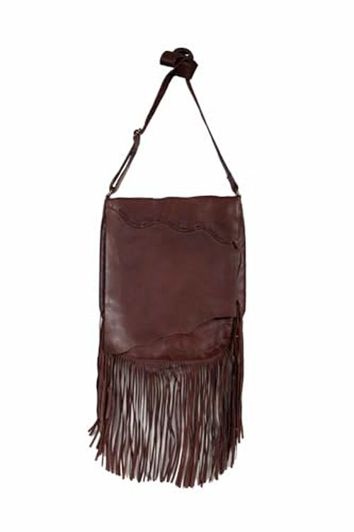 Scully Women's Fringe Leather Handbag - B180-CHOC One Size
