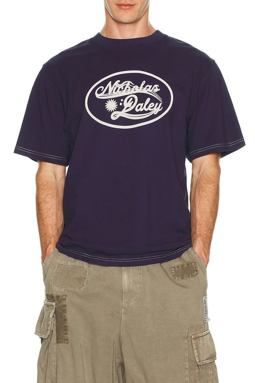 Nicholas Daley Records Tee in Midnight - Navy. L also in M, XL/1X