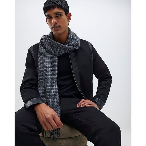 River Island Mens Scarf Grey Chequered - Light Grey Cotton - One
