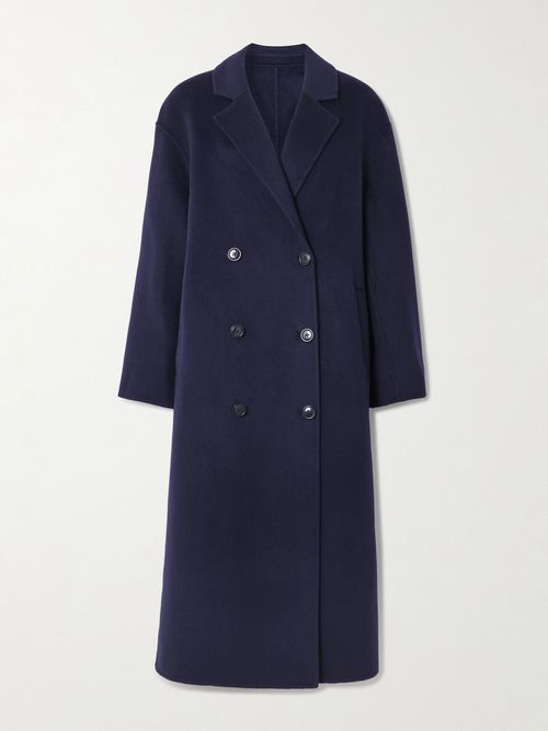 Borneo Double-breasted Wool And Cashmere-blend Coat - Blue