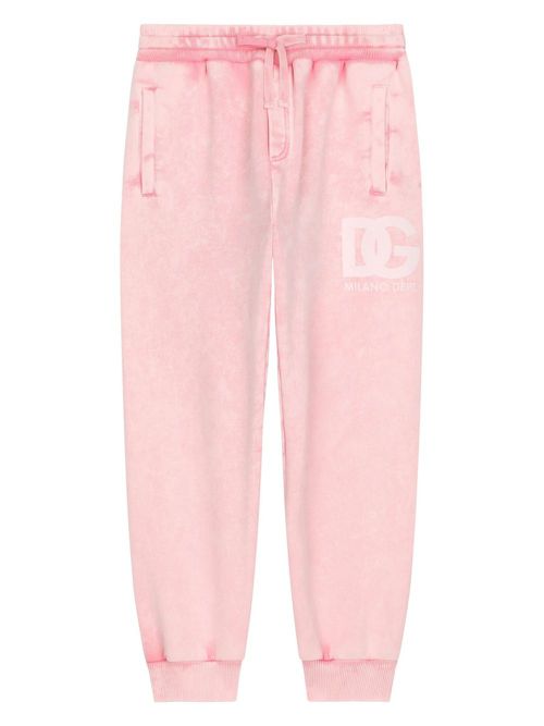 Logo-print cotton track pants - Pink