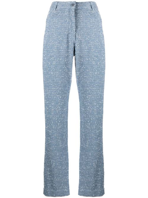 Bouclé straight-leg trousers - Blue