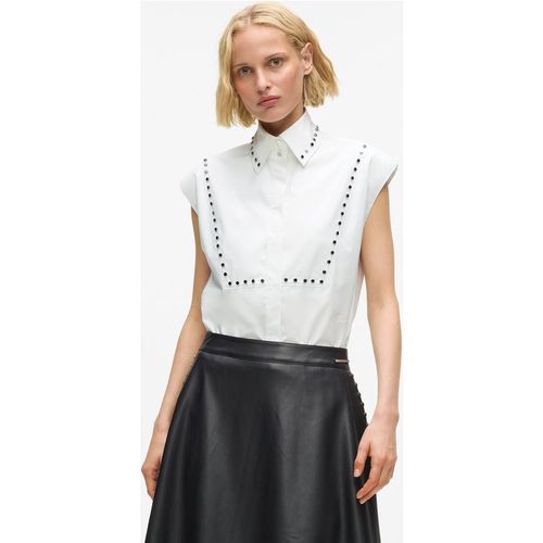 Karl Lagerfeld - Popeline-hemd Mit Nieten, Damen, Weiss, Größe