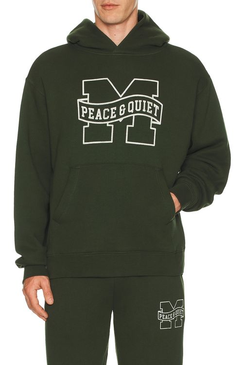 Museum of Peace and Quiet Banner Hoodie in Forest - Green. M also in XS, S, L, XL/1X