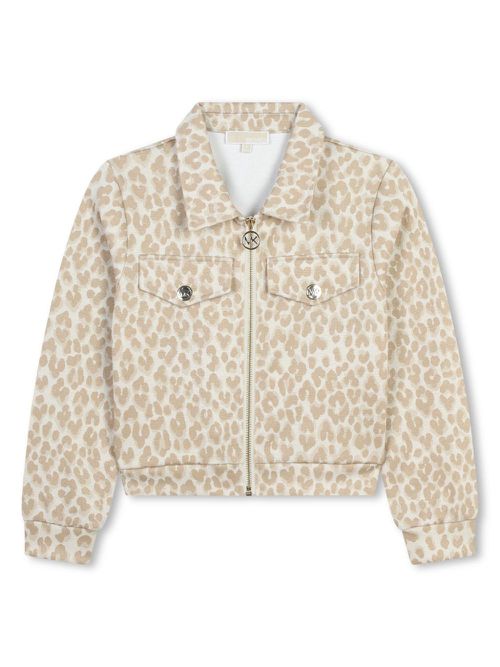 Leopard-print zip-up jacket - Neutrals