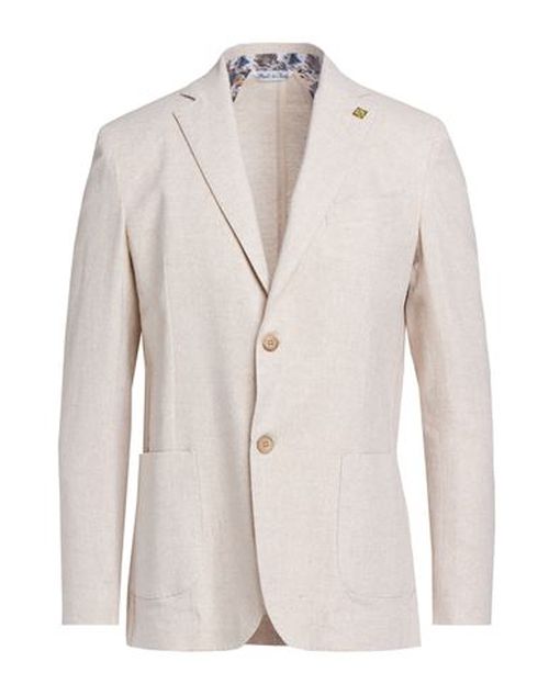 Man Blazer Beige Size 40 Linen, Cotton