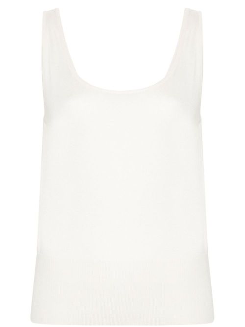 Ribbed-Knit Tank Top — White
