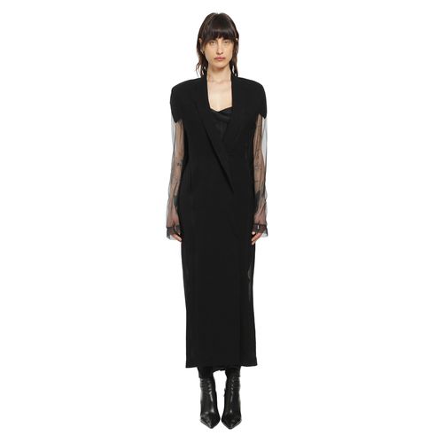 Semi-sheer Tulle Coat