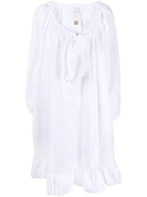 Tie-neck peplum dress - White