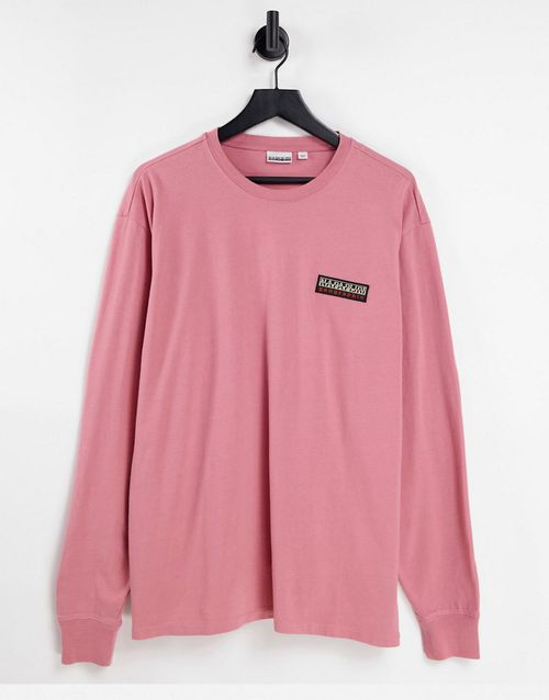 Patch long sleeve t-shirt in pink