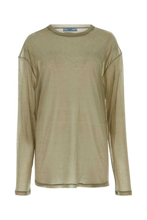 Lyocell Blend Oversize T-Shirt — Beige