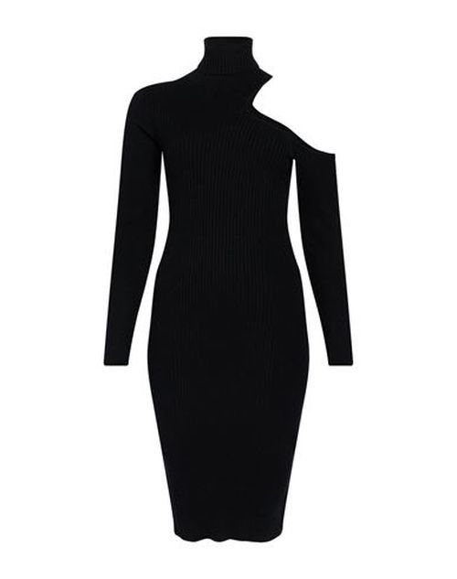 Woman Midi dress Black Size L Viscose, Polyester, Polyamide