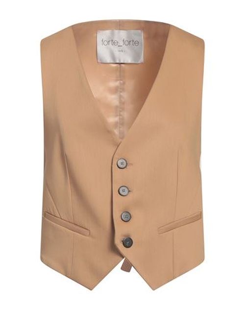 Forte_forte Woman Tailored Vest Sand Size 3 Viscose, Virgin Wool, Elastane