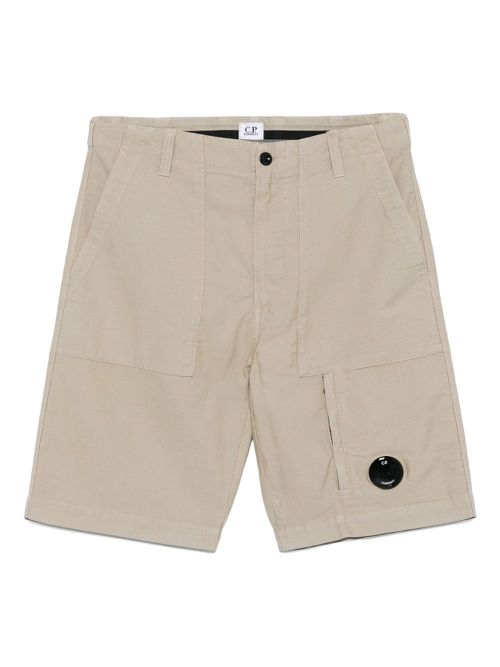 C.P. Company Lens-detail cargo shorts - Neutrals