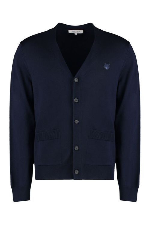 Bold Fox Head Wool Cardigan