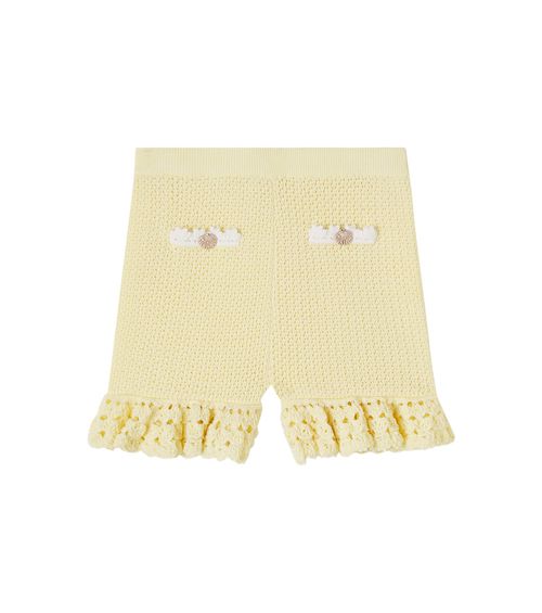 Crystal-embellished knitted shorts