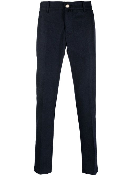 Skinny-cut virgin wool-blend trousers - Blue