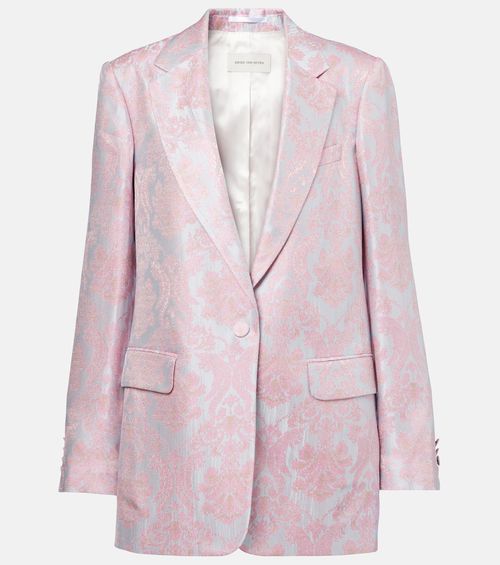 Floral jacquard blazer
