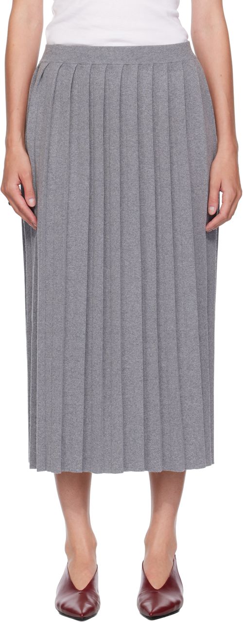 Gray Minda Midi Skirt