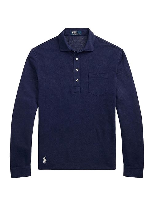 Men's Linen Mesh Polo Shirt - Newport Navy