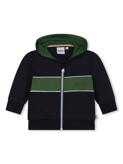 Striped zip-up hoodie - Blue