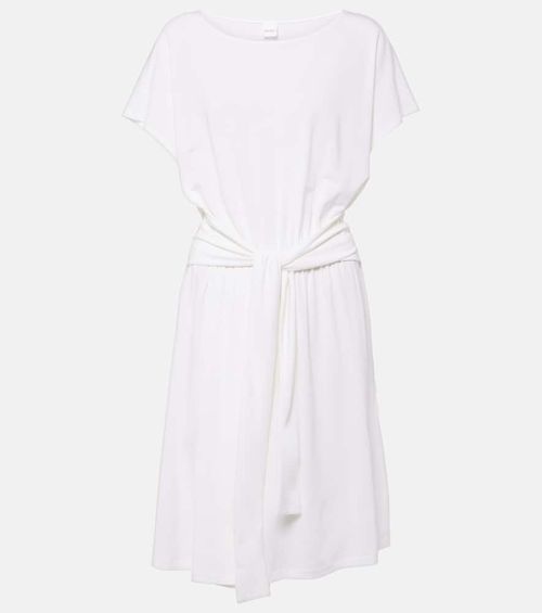 Belted jersey midi dress