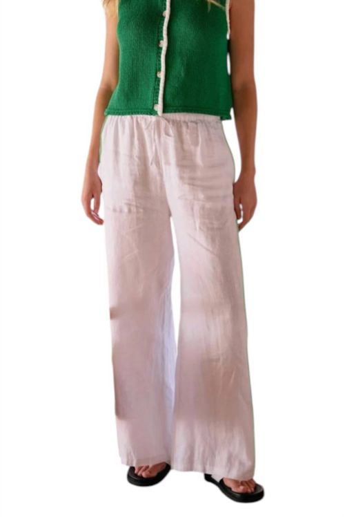 Emma Side Trim Pants In White