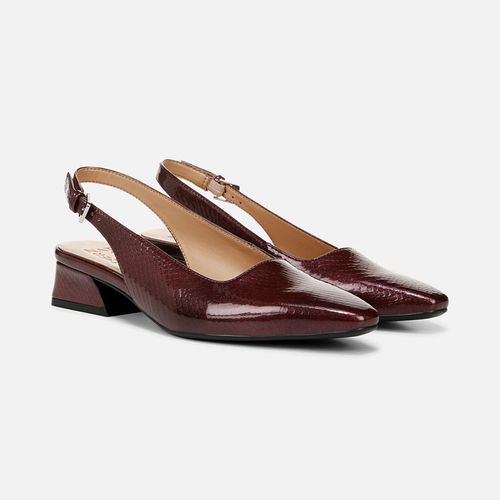Ginger Slingback Shoes, Cranberry Faux Leather