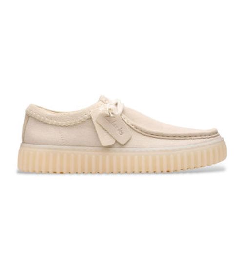 Clarks for man. 26180904 Torhill Lo leather shoes white (41.5), Flat, Suede, Laces, Casual