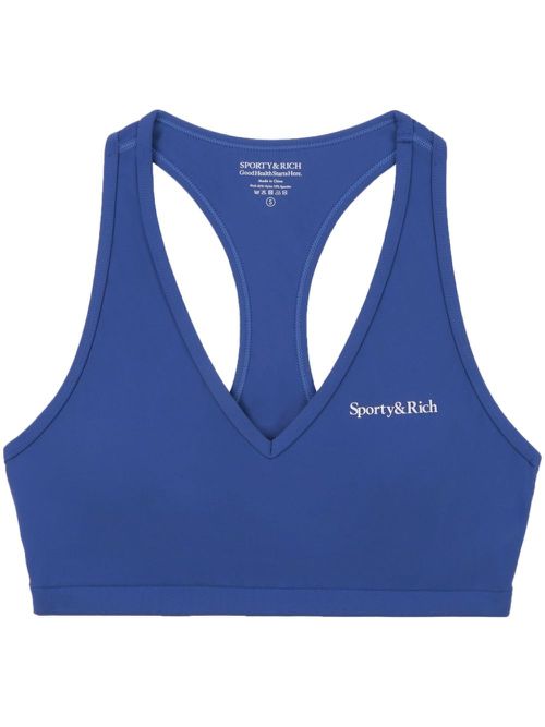V-neck racerback sports bra - Blue