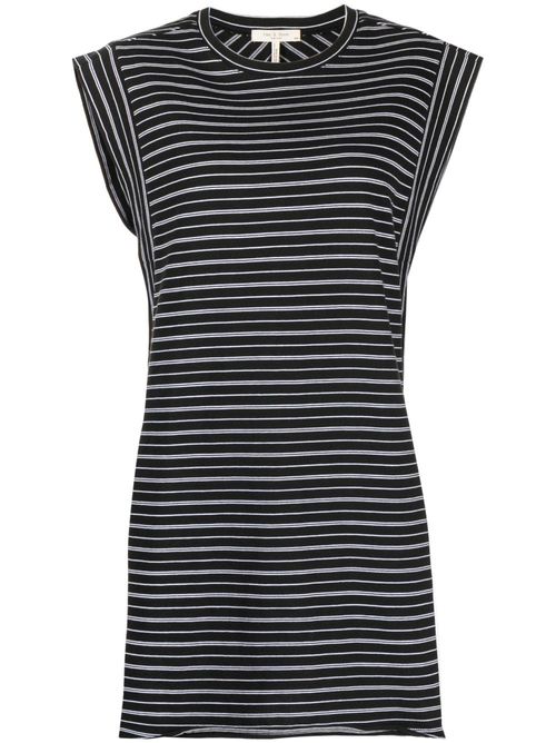 Stripe-print organic-cotton dress - Black