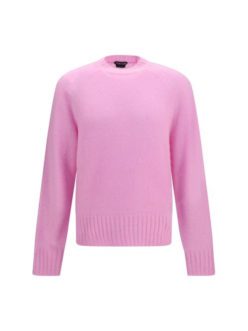 Cashmere Crew-Neck Sweater — Pink