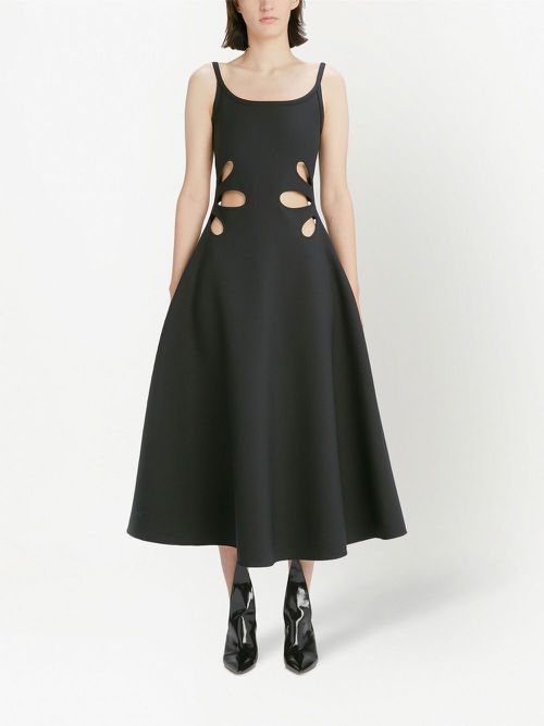 Petal cut-out detail dress - Black